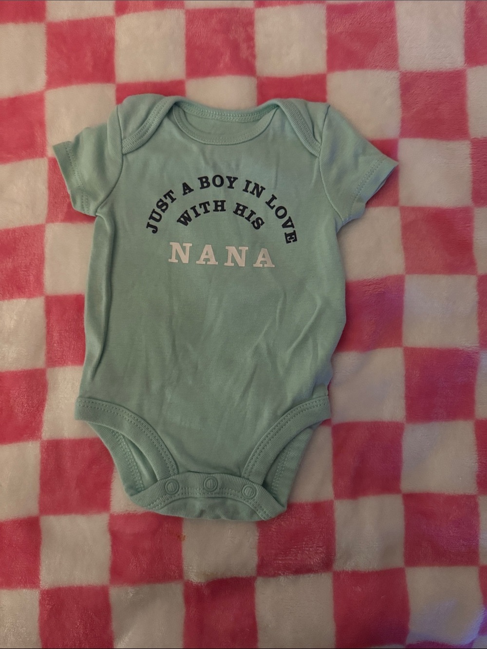 Carter's Mint Green Short-Sleeve Baby Bodysuit with 'Nana' Print